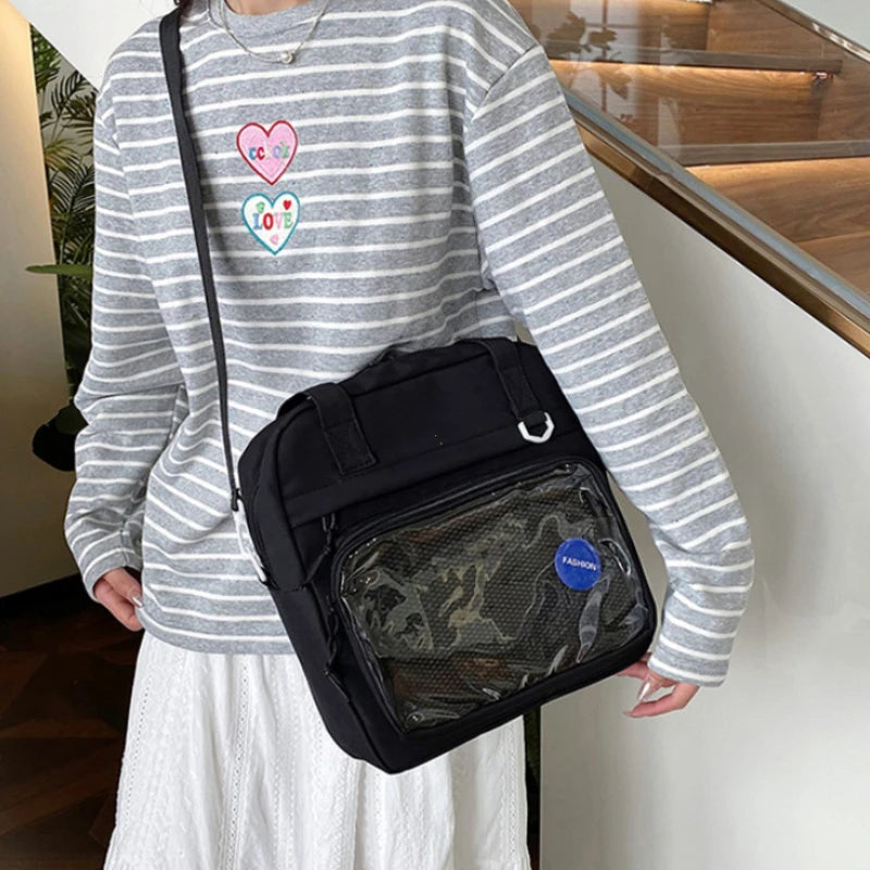 Japanese Style Kawaii Itabag For Dolls Large Handbags New Nylon School Bags For Teenage Girls Tote Shoulder Bag JK Crossbody Bag