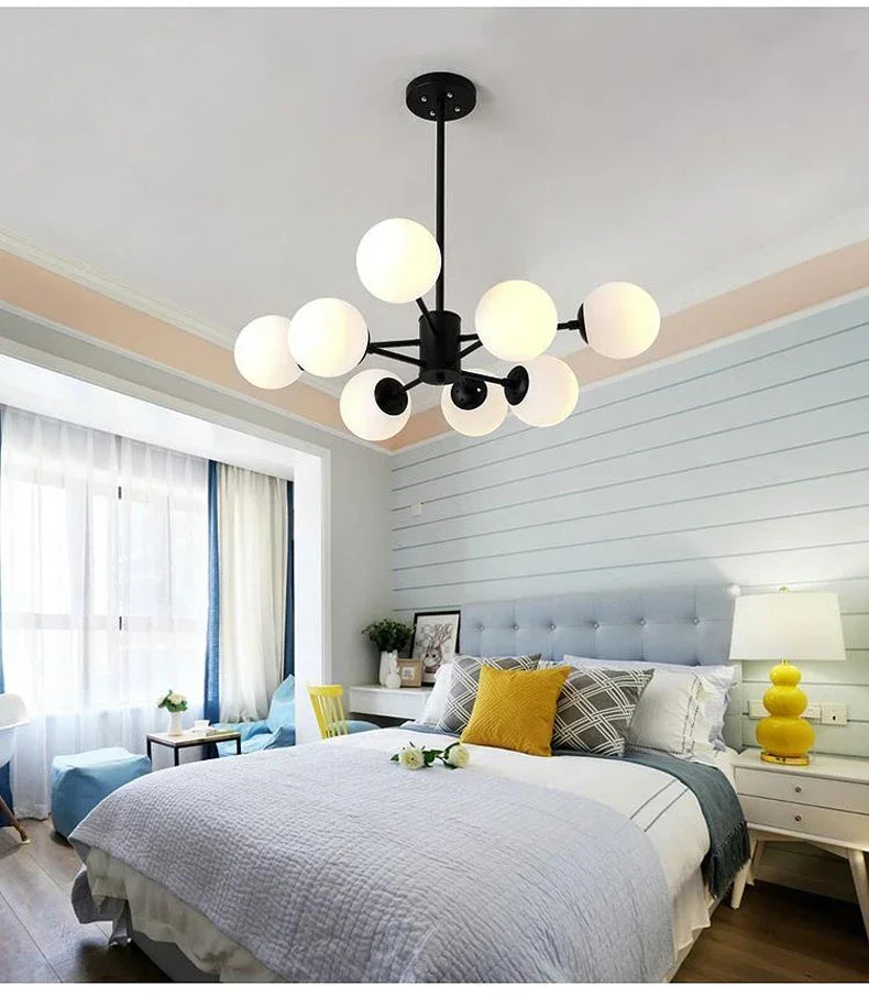 Modern Lustrous Glass Chandelier Ceiling Light Elegant Indoor Lighting for Living Room Dining Room - Luxury Room Decoration