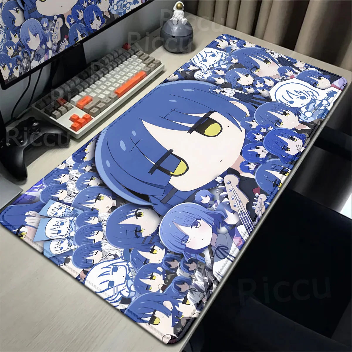 Anime HD Print Mouse Pad Bocchi The Rock Large Gaming Mousepad Rubber Computer Mouse Mat Gamer Locking Edge Accessories Non-slip