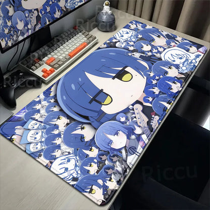 Anime HD Print Mouse Pad Bocchi The Rock Large Gaming Mousepad Rubber Computer Mouse Mat Gamer Locking Edge Accessories Non-slip