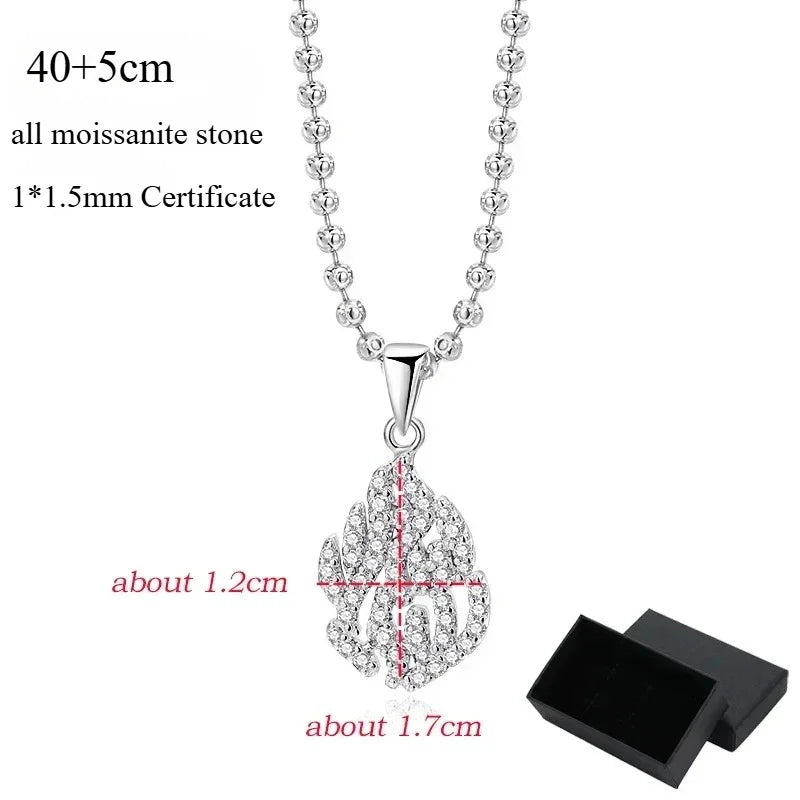 QIBAOKU 18k Plated All Real Moissanite Necklace for Women Wedding Lab Diamond Pendant Sterling Silver S925 Chain Wholesale 2026