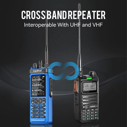 Radtel RT-950 PRO Blue + Programming Cable Walkie Talkie with GPS APRS 10W Bluetooth Phone Programming Ham Radio RT-950PRO SSB