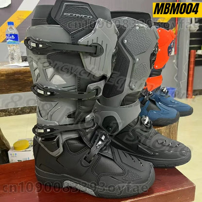SCOYCO MBM004 Motorcycle Protective Boots Anti-drop Motocross Boots Anti-Slip All-Terrain Grip Motobike Waterproof Shoes