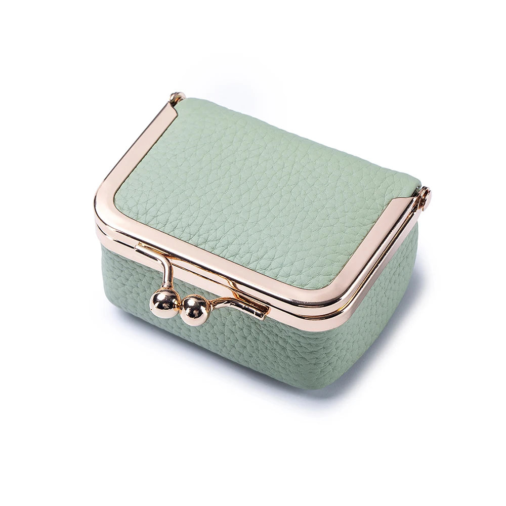 Women Wallets Small Genuine Leather Jewelry Bag Mini Headphone Bag Ring Necklace Earring Accessory Box Storage Bag Coin Purse