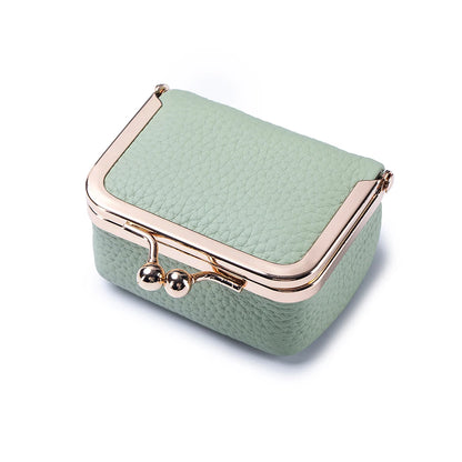 Women Wallets Small Genuine Leather Jewelry Bag Mini Headphone Bag Ring Necklace Earring Accessory Box Storage Bag Coin Purse