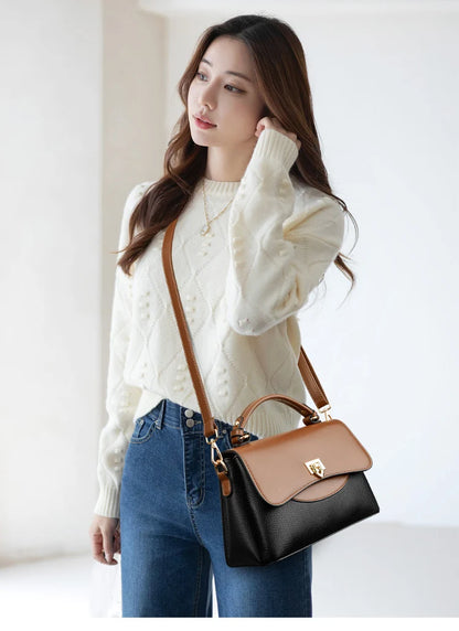 Luxury Large Capacity Multilayer Shoulder Messenger Bag High Quality Leather Handbag Women Designer Crossbody Sac Female Tote