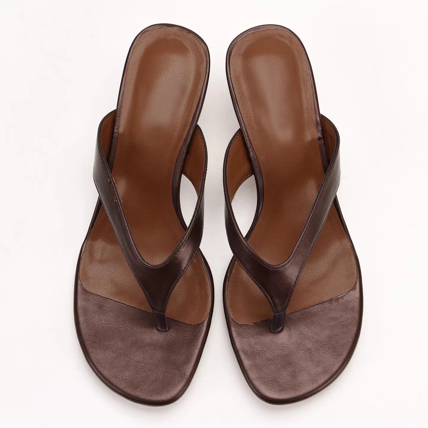 Women Slippers Fashion High Heeled Mule Shoes Designer Flip Flops for Woman Summer Open Toe Casual Shoes Zapatos Mujer 7881