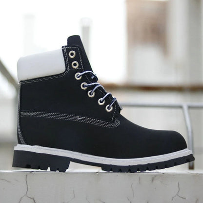 DOYUTIG Brand Split Leather Outdoor Boots For Men & Women Casual Couples Boots Fashion Mid Top Breathable Military Boots SG003