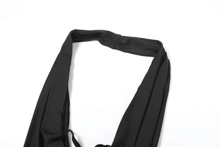 Sisterlinda Swinging Neck Backless Playsuits Sexy Stunning Pleated Backless Slim Rompers+Inside Wrapped Chest Tanks Party Wear