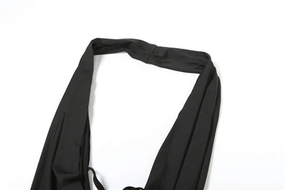 Sisterlinda Swinging Neck Backless Playsuits Sexy Stunning Pleated Backless Slim Rompers+Inside Wrapped Chest Tanks Party Wear