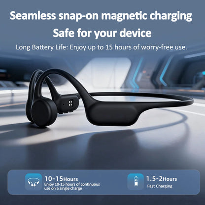 Open-Ear Bone Conduction Hearing Bluetooth Headphones for Deaf Multi-Channel Rechargeable Hearing Aids Headset Noise Reduction