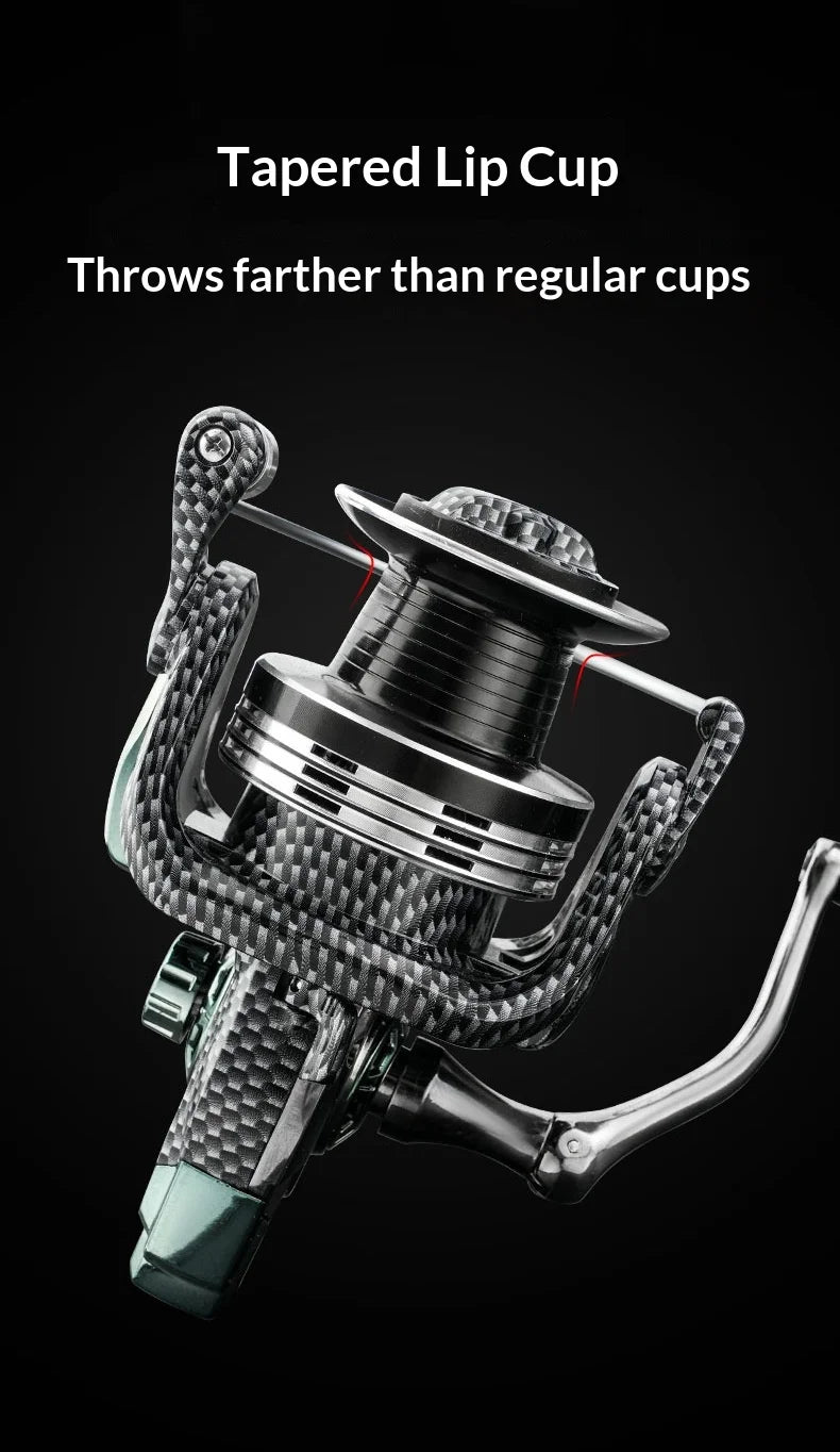 Diao De Lai Spinning Fishing Reel Opt 5000 12000 Full Metal Snake Pattern Long Cast Anchor Fishing Line Reel For Adult Anglers