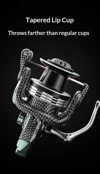 Diao De Lai Spinning Fishing Reel Opt 5000 12000 Full Metal Snake Pattern Long Cast Anchor Fishing Line Reel For Adult Anglers