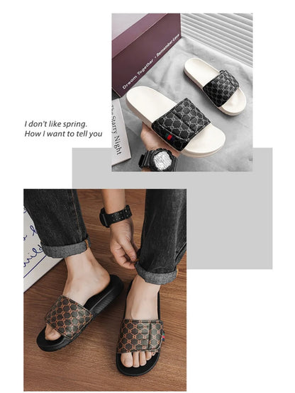 Summer men's slippers fashion comfortable breathable slippers indoor bathroom sandals plus size casual outdoor beach shoes 47