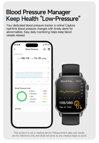 New Precise Health Care Smart Watch ECG+HRV Uric Acid Blood Lipids Emotional Perception Bluetooth Call Smartwatchs For Men Women