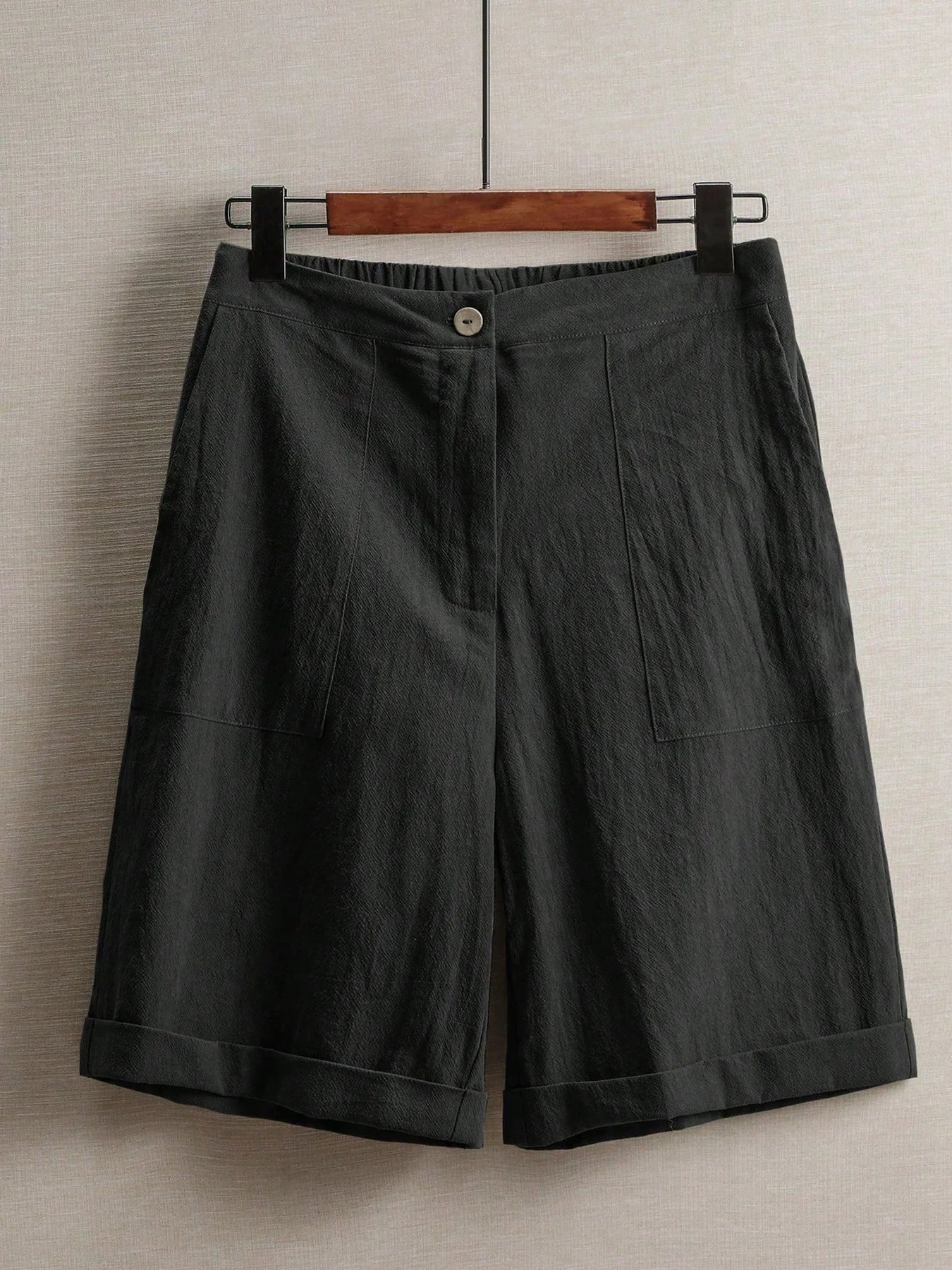 Summer women's thin five-point pants, wide-leg casual straight-leg high-waisted women's pants, fashionable outdoor sports pants