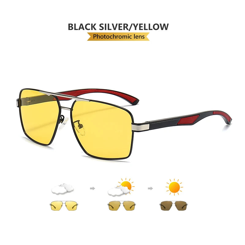 LIOUMO Intelligent Photochromic Sunglasses Men Polarized Night Vision Goggle Women Anti-Glare Driving Glasses UV400 gafas de sol