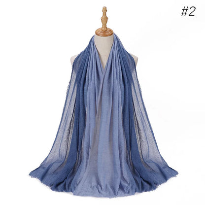 180*90cm Gradient Cotton Linen Women Muslim Hijab Scarf Woman Islamic Arab Shawl Wrap Head Scarves Ready To Wear Headscarf