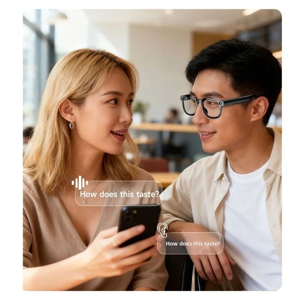 Real-time Translation AI Smart Glasses Anti-Blue Light 1080P Video Recording Smart AI Glasses Waterproof Bluetooth Audio