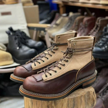 Hot New Arrival! Vintage Motorcycle Boots Casual Men Ankle Boots Cowhide Leather Shoes Wedge Tooling Desert Boots Moto Shoes