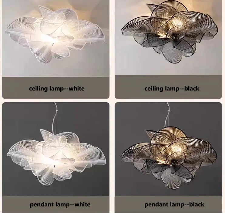 Nordic Classic Ceiling lamps Black/White PVC Modern Designer Lamp Bedroom Home Decor Lighting Dining Room LED Pendant Lights