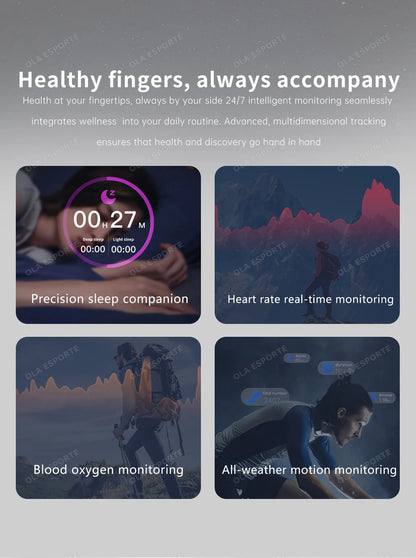 2026 Smart Ring Health and Sleep Tracker Heart Rate Blood Oxygen Monitor Brush Video 5ATM Waterproof Multi Sports Men Women Ring