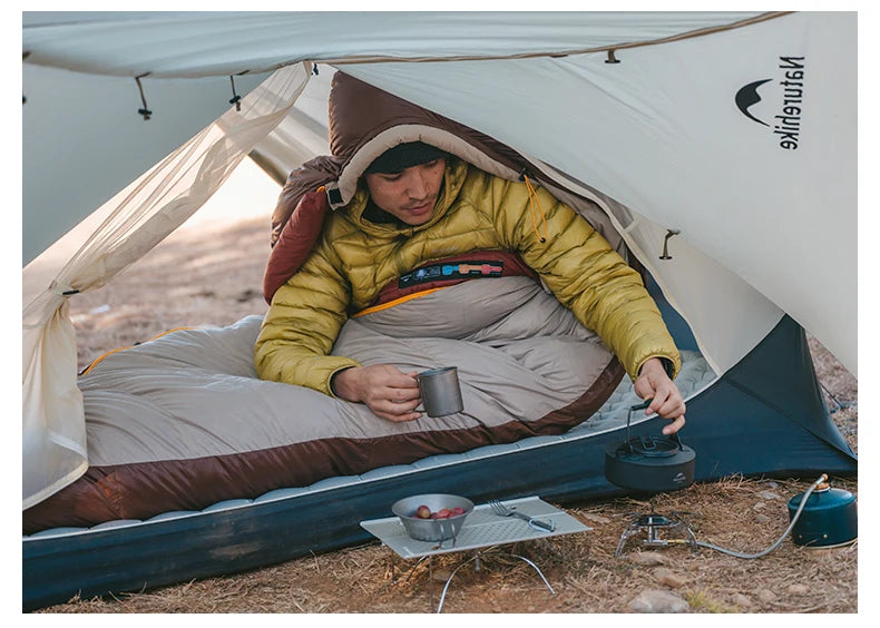 Naturehike Snowbird Sleeping Bag Duck Down 650FP Mummy Sleeping Bag for Adults Cold Weather for Outdoor Hiking Travel Ultralight