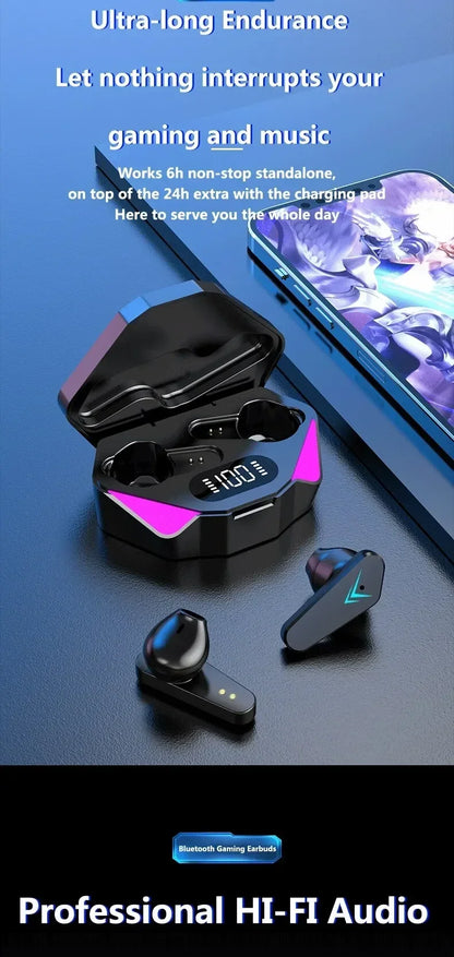 NEW X15 TWS Earphones Bluetooth Wireless Gamer Headphones 65ms Low Latency Earbuds Fone Gamer Headset Gamer with Mic