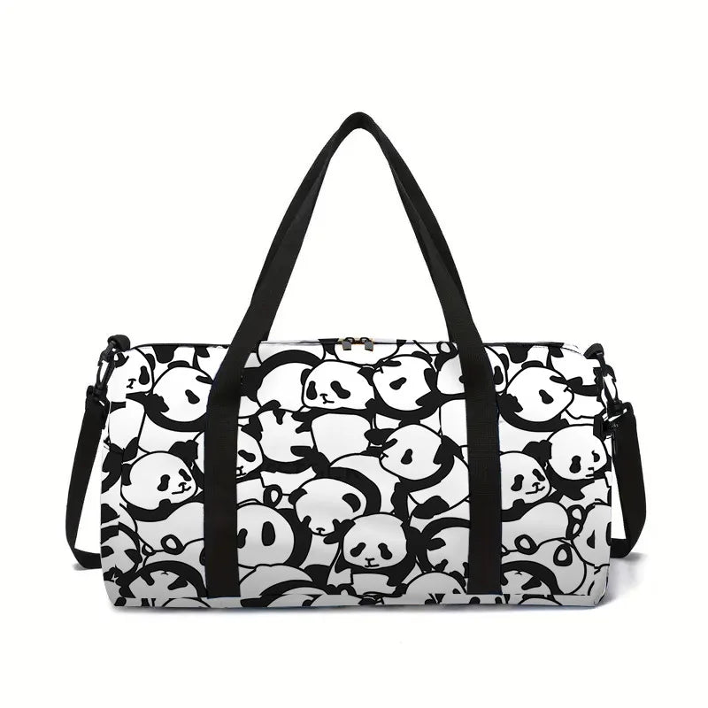 animal horse panda cat dog 3D Printed Large Capacity Travel Bags Barrel Shape Crossbody Bag Outdoor Sports Bags Gym Yoga Bag