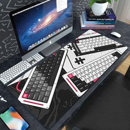 Red and black mechanical keyboard pattern durable rubber table mat alfombrilla de escritorio podkladka gamingowa wrist rest