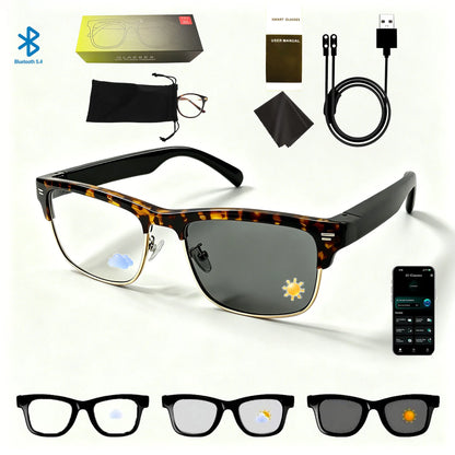 Smart Glasses Ultra-Light Playback Open-Ear Speakers Sunglasses Polarized Lens Smartglasses Bluetooth Glasses for Sports Travel