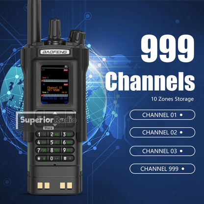 BAOFENG DM-32 Walkie Talkie with Belt Clip Hoster DMR Digital Radio GPS APRS Dual Mode Analog 999 Channel Type-C Dual Time Slots