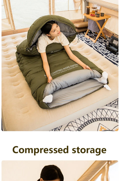 BISINNA Camping Winter Sleeping Bag Lightweight Warm Envelope Backpacking Sleeping Bag for Travel Hiking 1.8kg