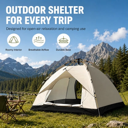 Automatic Pop-Up Outdoor Camping Tent Quick to Set Up, Windproof, Sun-Proof, and Rain-Resistant; Suitable for Family Camping, Backyard Gatherings, Picnics, and Hiking; A Portable Shelter.