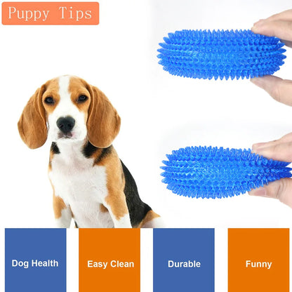 Spiky Ring Tire Dog Chew Toy Squeaky Sound Durable TPR Material Pet Teeth Grinding Cleaner Interactive Molar Toy for Dogs