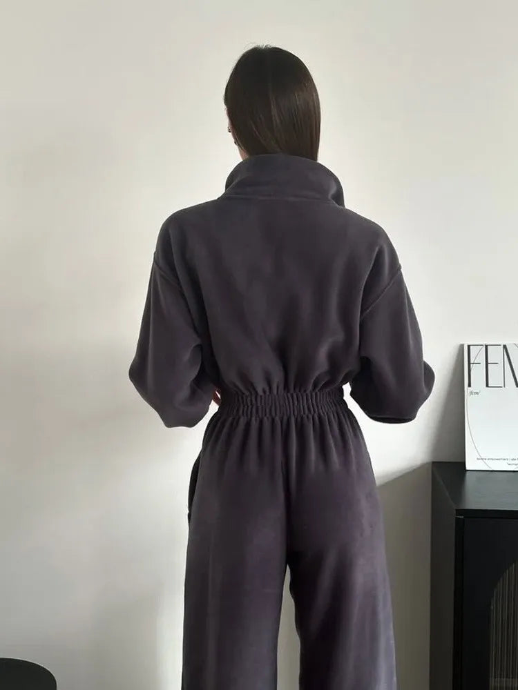 Sports and Leisure Contrast Color Jumpsuit Fashion Trend Street Jumpsuit Women’s Suit New Women Clothing