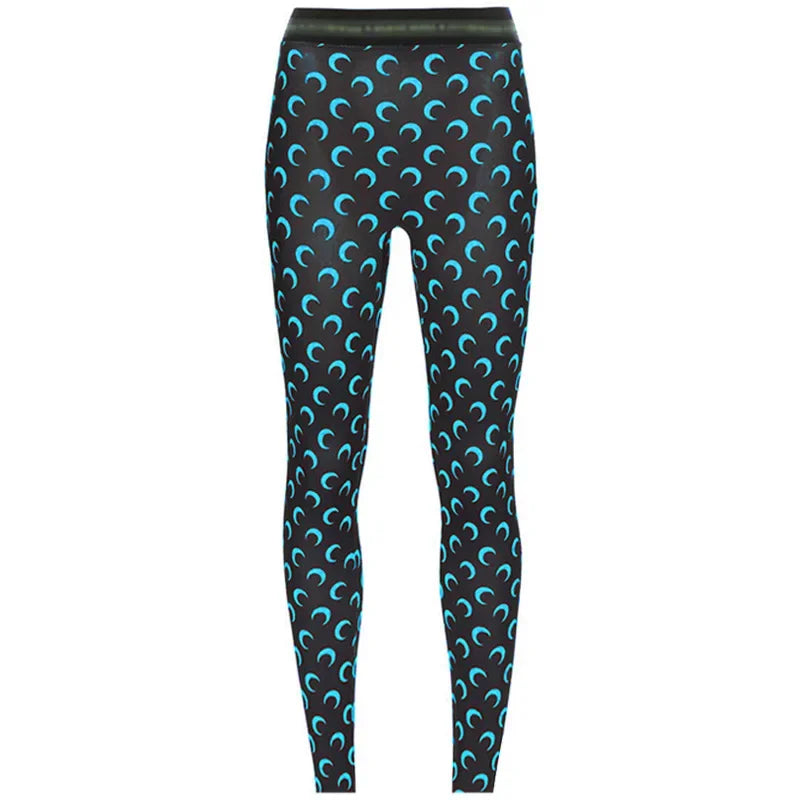 Fashionable Women Printed Elastic Jumpsuit New Summer Casual Seamless Tight Thin Women's High Waisted Leggings