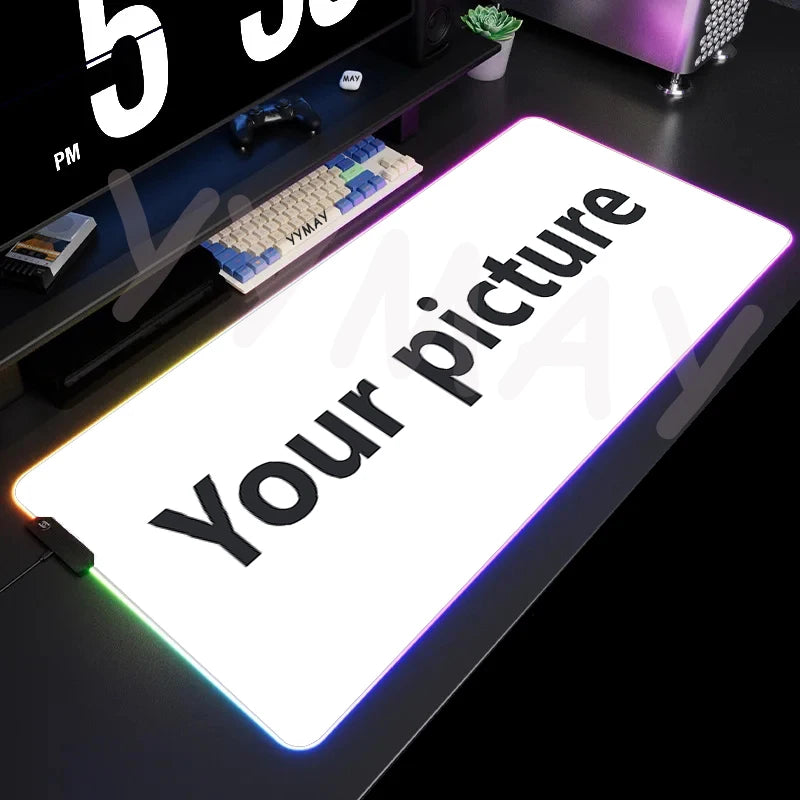Sexy GirlLED Gaming Mousepads Large Backlight Desk Mat Non-Slip Gamer Mousepad Locking Edge RGB Mouse Pad Luminous Mouse Mat