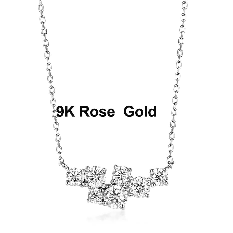 Kuololit 58514K 10K 9K Moissanite Necklace for Women Solid Rose gold Luxury Pendant For Engagement Party Anniversary With Chain