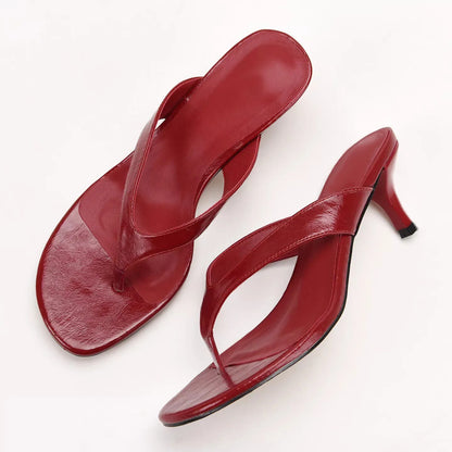 Women Slippers Fashion High Heeled Mule Shoes Designer Flip Flops for Woman Summer Open Toe Casual Shoes Zapatos Mujer 7881