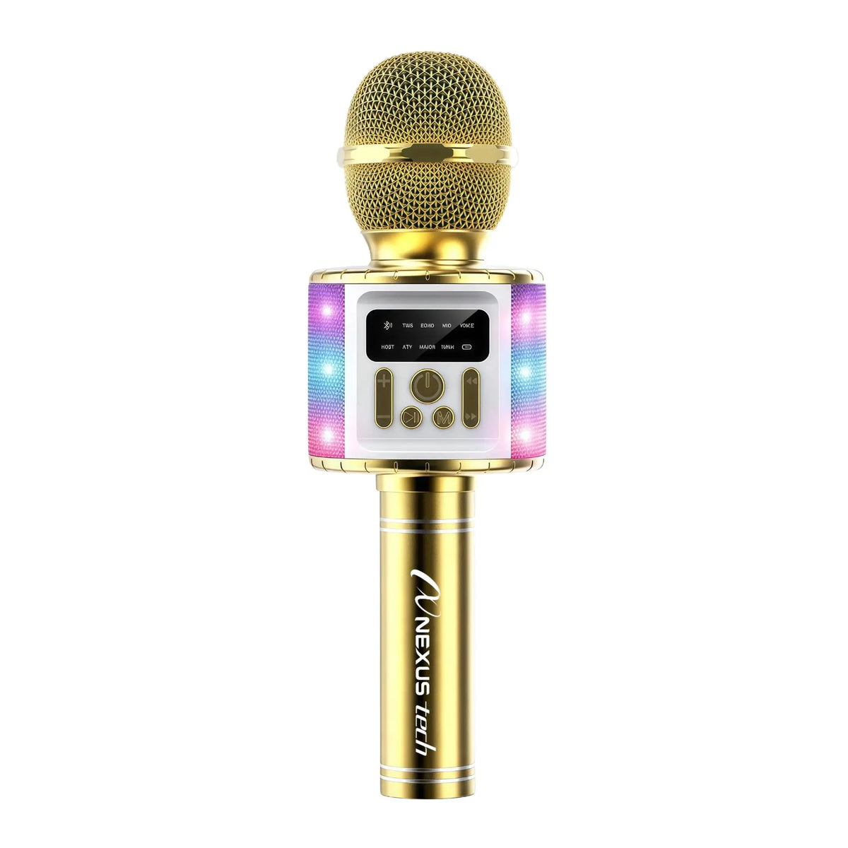 Wireless Karaoke Microphone Speaker with Voice Changer, 5 Funny Effects, RGB Light, 4 Sound Modes, Bluetooth AUX TF, Family Party KTV Singing