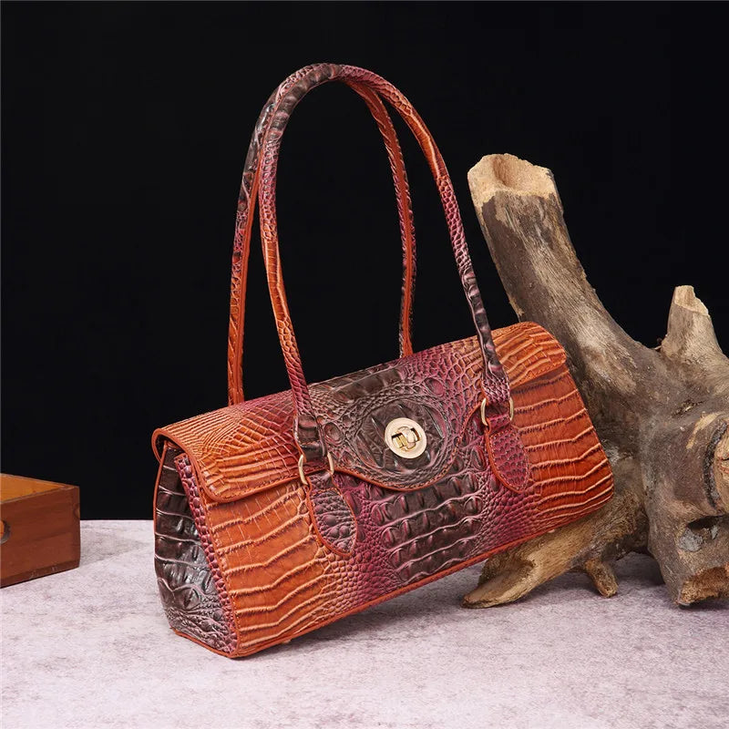 XMESSUN New Crocodile Pattern Handbag Bags for Women 2026 Fashion Designer Luxury Vintage Lady PU Leather Shoulder Crossbody Bag