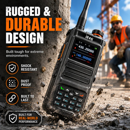 10W Walkie Talkie IP68 Waterproof Two Way Radio 100-600MHz Long Range with LED Display & Flashlight for Outdoor Hunting