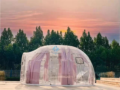 XIYUE Villa Garden Wind Resistance Pc Polycarbonate Planetarium Dome Tent Modular Domes Tent for Resorts Camping Geodesic Dome