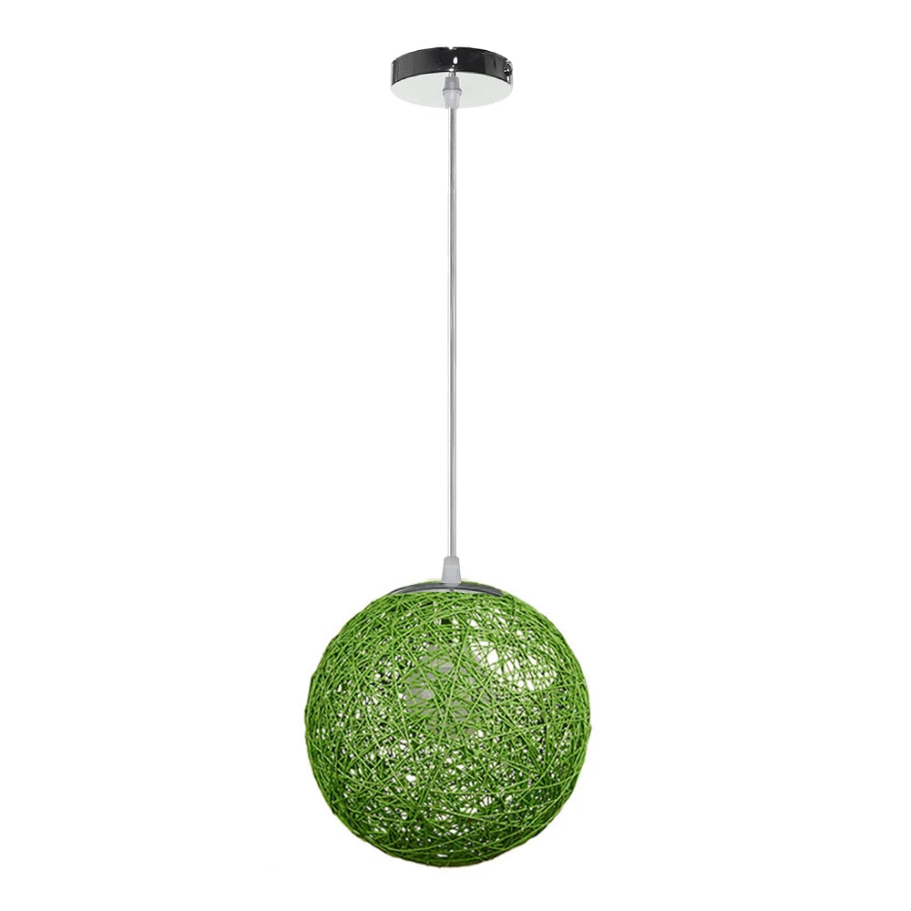 Nordic Hand-woven Rattan Pendant Lights Ceiling Chandelier Modern Hanging Lamps Restaurant Living Room Kitchen Lighting Fixtures