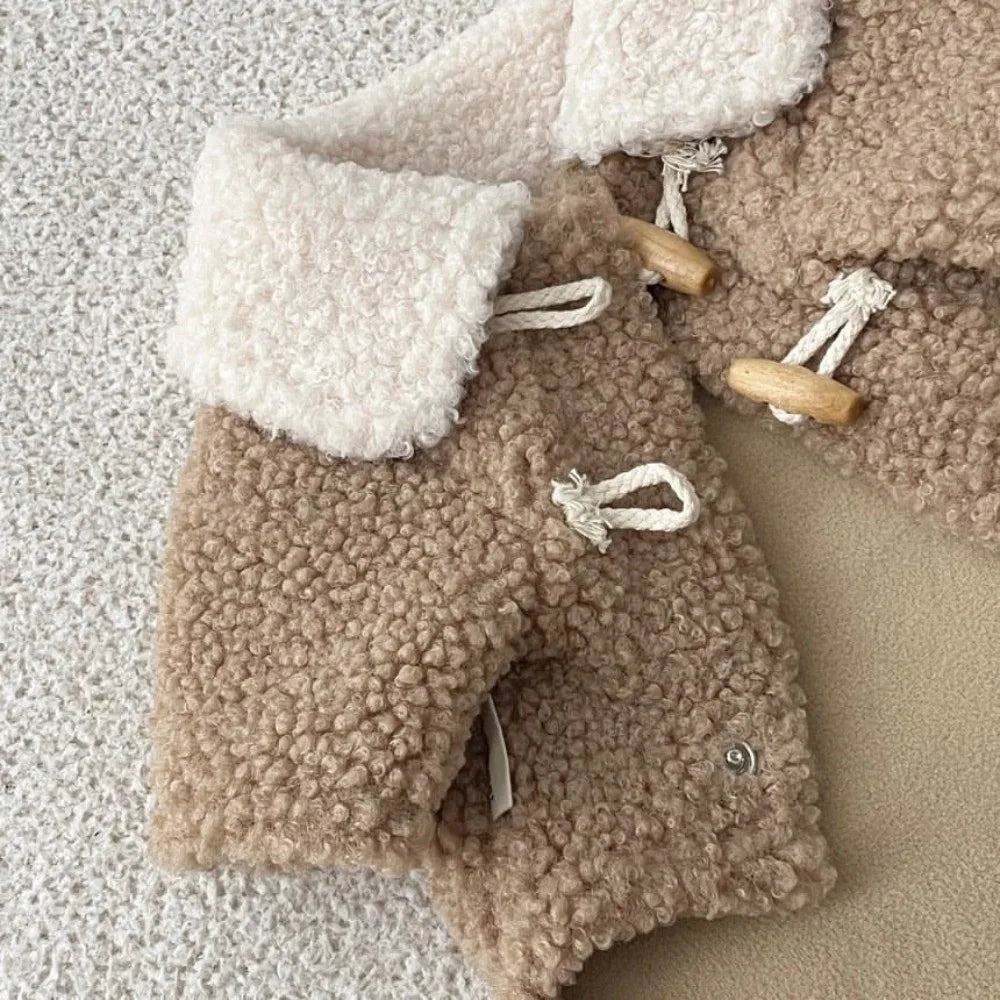 Fashion Autumn Winter Dog Warm Clothes Thickened Windproof Dog Hiking Jacket Horn Buckle Cute Dog Bodysuit for Small Medium Dog