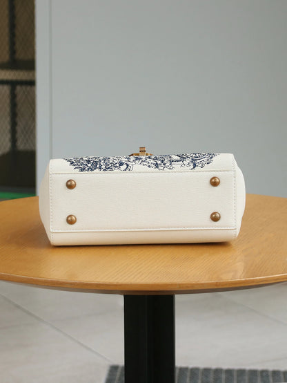 New fashion 2026 luxury handbag high quality niche design high sense embroidery western style small square bag with double-sided