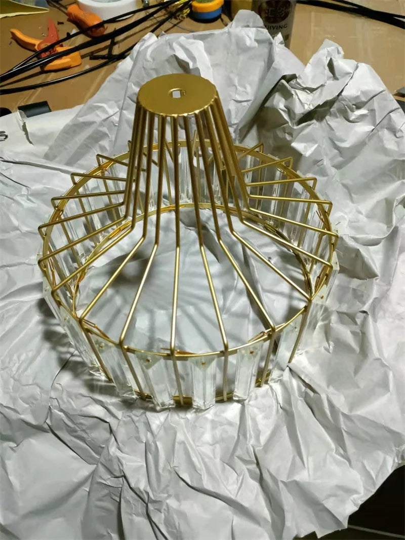 Crystal Pendant Lights Indoor Bedroom Ceiling Chandeliers Lamps Nordic Loft Loby Hanging Light Fixture Hotel Hall Decor Led Lamp