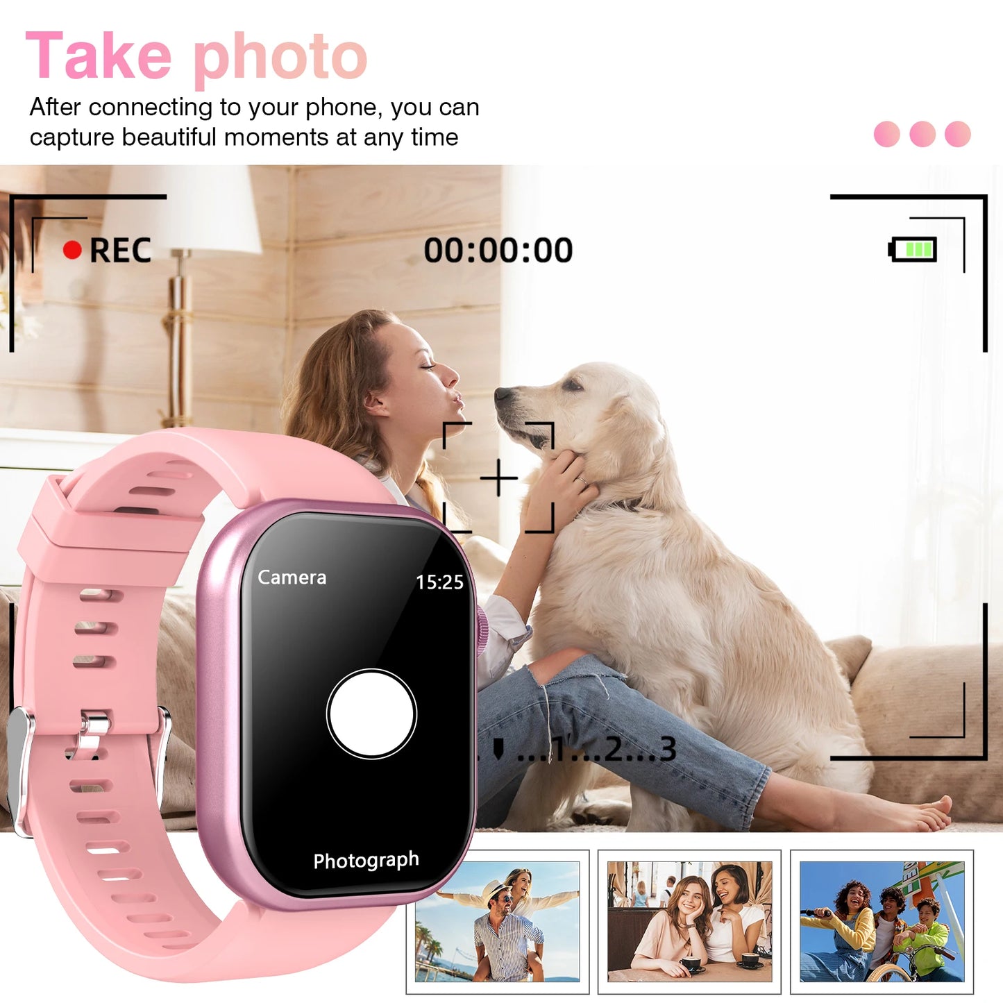 Unisex Multifunctional Smart Watch - 2.01" HD Screen, Wireless Call, Camera Control, Music Adjustment, Sports Functions, Custom