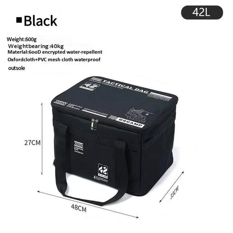 30L/42L/56L Insulated Waterproof Tactical Camping Bag Foldable Outdoor Picnic Tableware Storage Box Large Capacity Field Cookwar